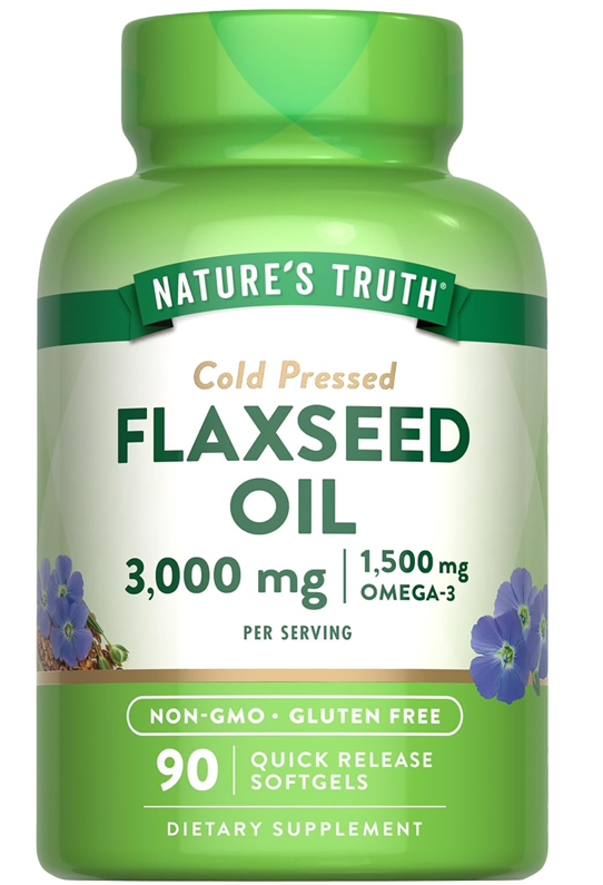 Flaxseed Oil 3000mg ( Cold Pressed ) - 90 Softgels